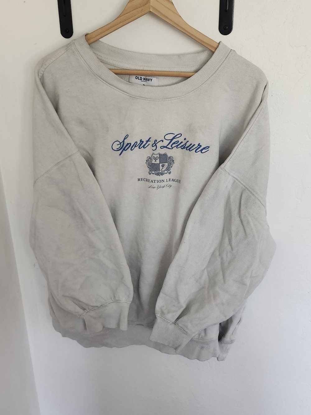 Old Navy "Sport & Leisure" Crewneck Sweatshirt - Vintage Light Gray
